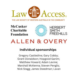Collage of logos of portal sponsors for Law Access